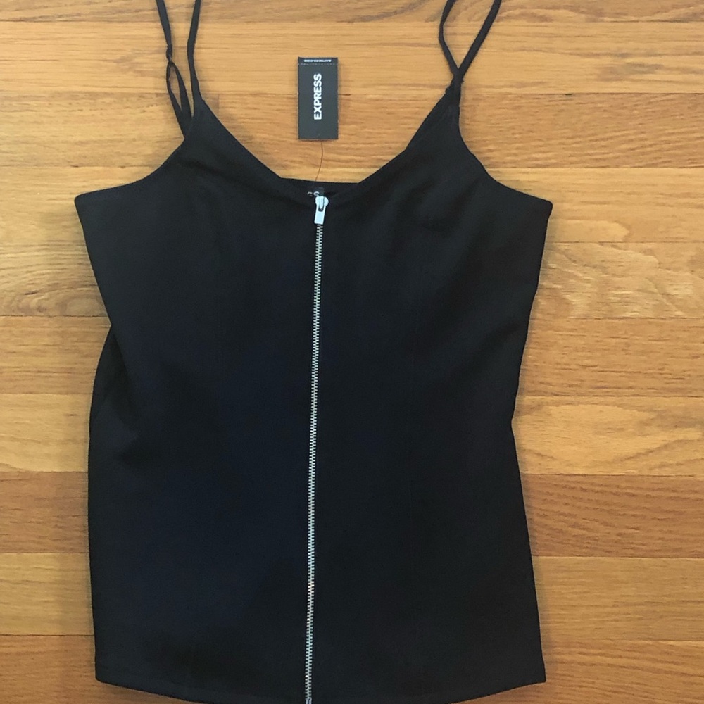 Express Black Zipper Tank